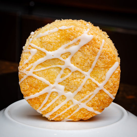 Pound cake cookie with lemon drizzle icing