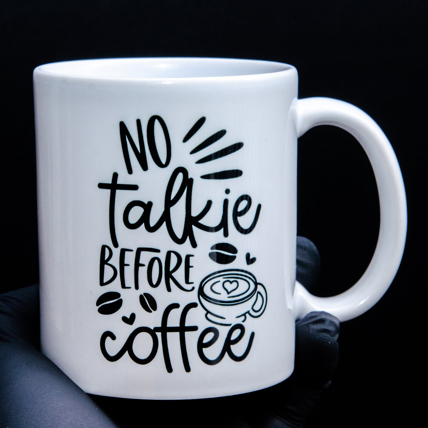 No talkie before coffee